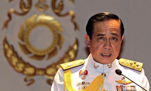 General Prayuth Chan-ocha tells journalists the king has endorsed him to run Thailand after the coup